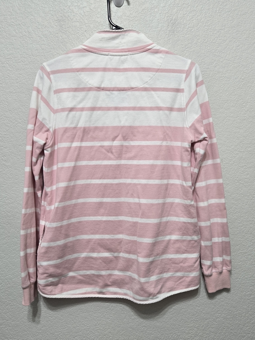 Woolovers Pink & White Striped Half-Zip Pullover Size S - Picture 6 of 11
